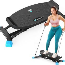 MERACH Balance Board for Adults, Rocking Stepper with Resistance Bands, Portable Wobble Board Featuring LCD Monitor, 300 lbs Capacity Ski Twister Trai