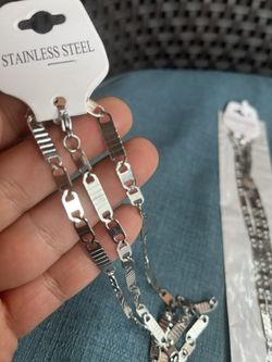 Stainless Steel Chain And Breclet For Sale Both 20$