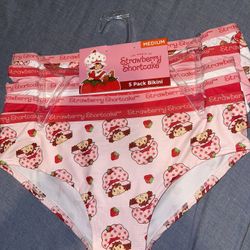 Women’s/ Junior’s Strawberry Shortcake 5-pack Bikini Underwear Size Medium 