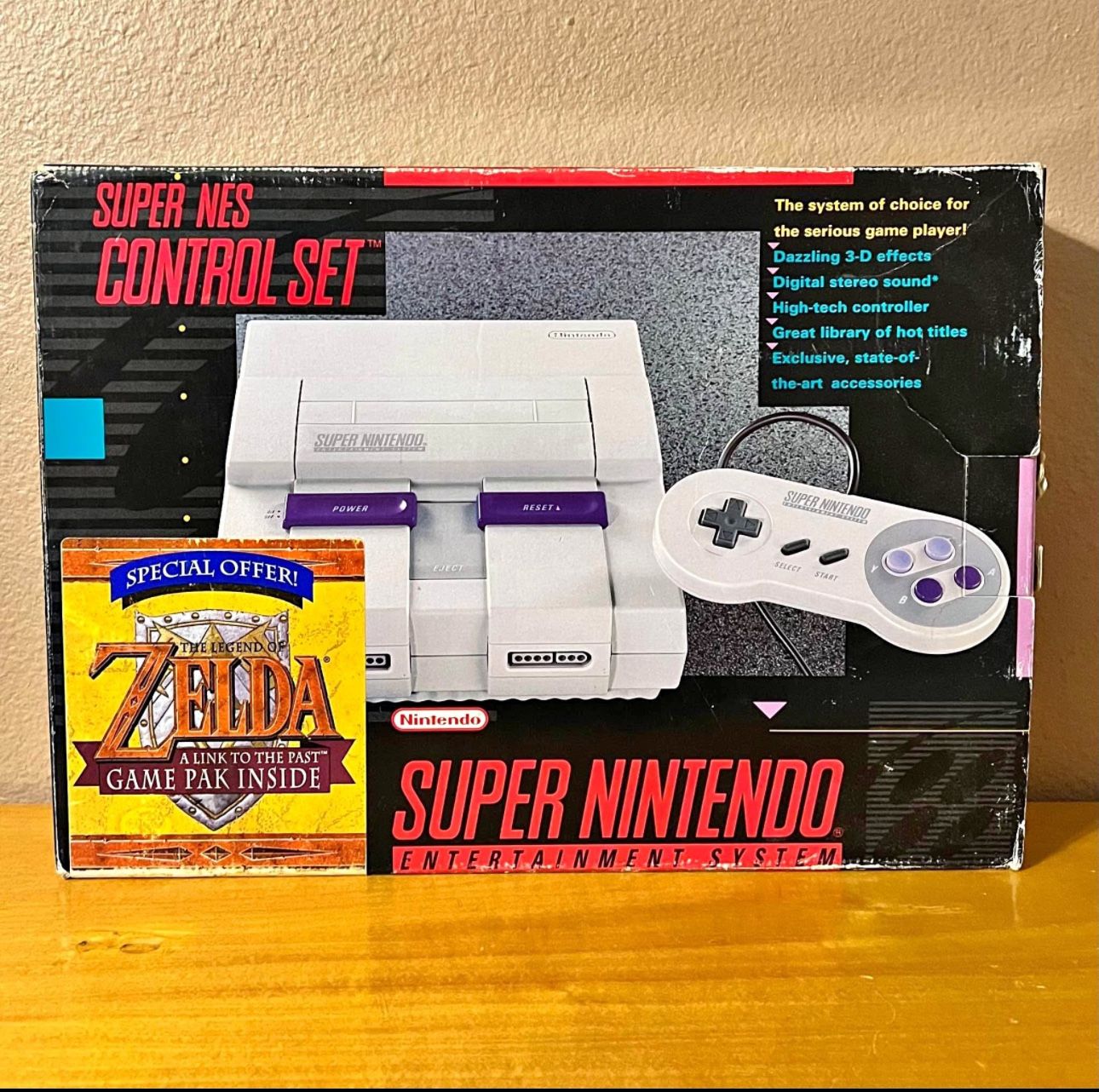Super Nintendo SNES Control Set w/ Zelda A Link to the Past CIB Box 1 Controller