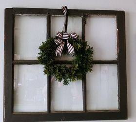 Farmhouse Window W/wreath