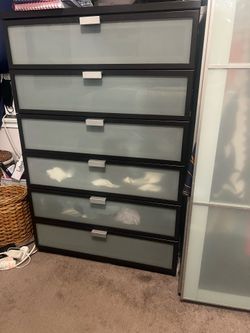 IKEA 6-Drawer Frosted Glass Dresser