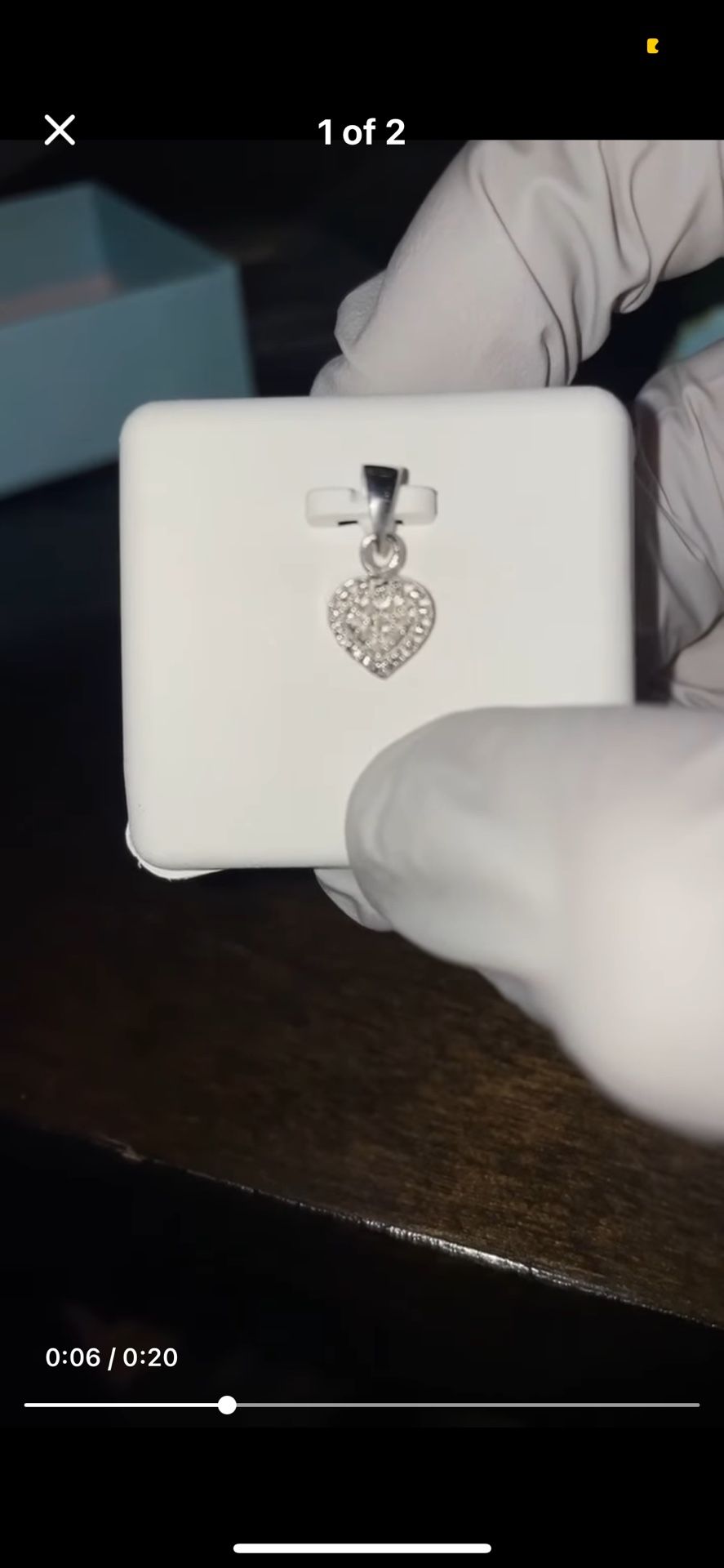 Silver Real Diamond Heart Pendant