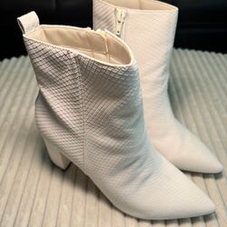 White Heeled Booties