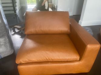 Castlery Cognac  Leather Modular Sectional Armchairs- modern &mint!