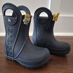 Crocs Rain Boots Kids Sz C7 Navy Blue