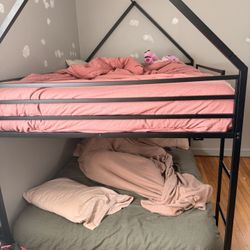 Metal Full Over Full Bunk Bed Frame