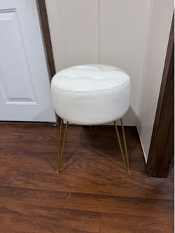 Faux leather vanity stool