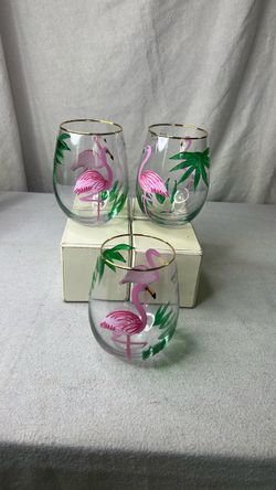 Tabla Stemless Hand Painted Wine Glasses