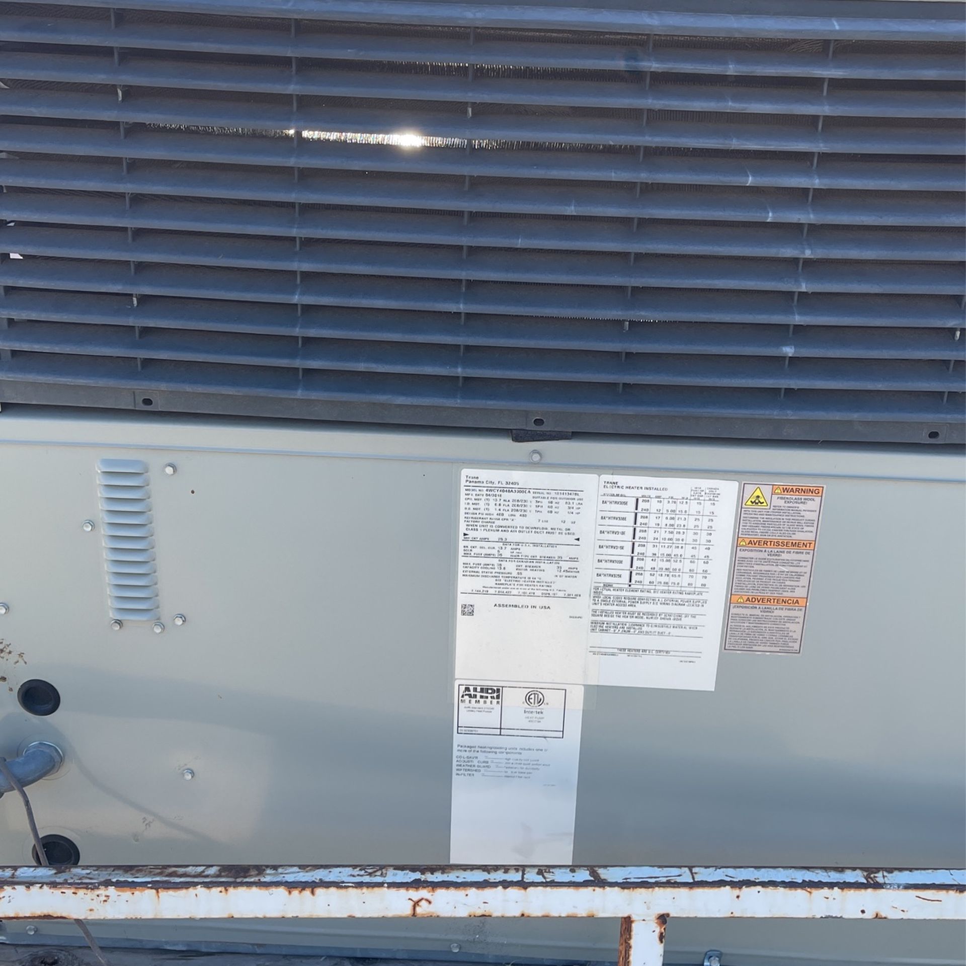 Trane 4 Ton Heat Pump Package Units Three Phase