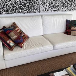White Leather Couch 