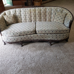 Vintage French Provincial Curved Sofa