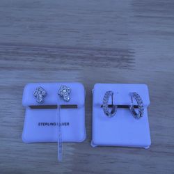 Moissanite Huggie Or Cross Silver