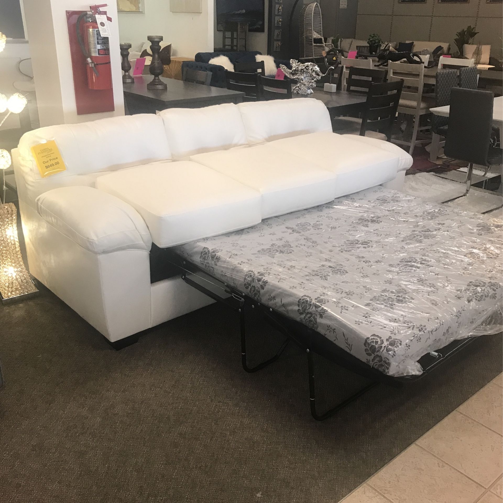 Sofa Sleeper ,leather (gray,white)