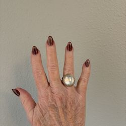 Diamond and Moon Stone Ring