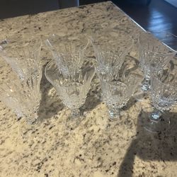 Set Of 8 Lead Crystal Dessert Wine Glasses