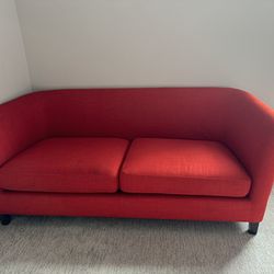 2 Seater Sofa Crate & Barrel Red/Orange