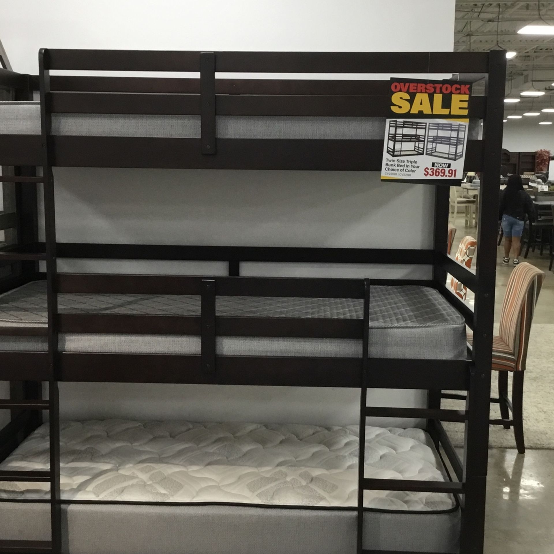 Twin Size Triple Bunk Bed Set