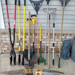 Yard Tools Shovel, Post Digger, Bounder Shovel, Rakes, Saws