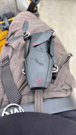 Black Foldable Drone with Red Accents