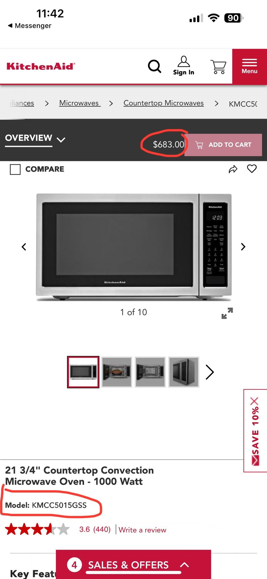 Kitchen Aid Microwave
