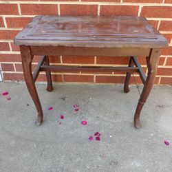 Antique Stool Chair Bench Piano Cabriole Legs Organ Mahogany Wood