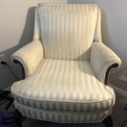 MOVING SALE!—Vintage Beige Upholstered Arm Chair