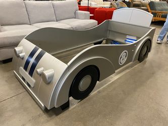 POTTERY BARN KIDS Grey Roadster Twin Size Bed Frame