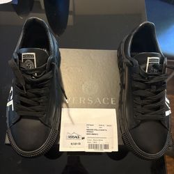 Versace Greca Logo Leather Sneakers