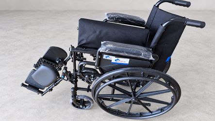Manual Wheelchair with Elevating Leg Rests – Black