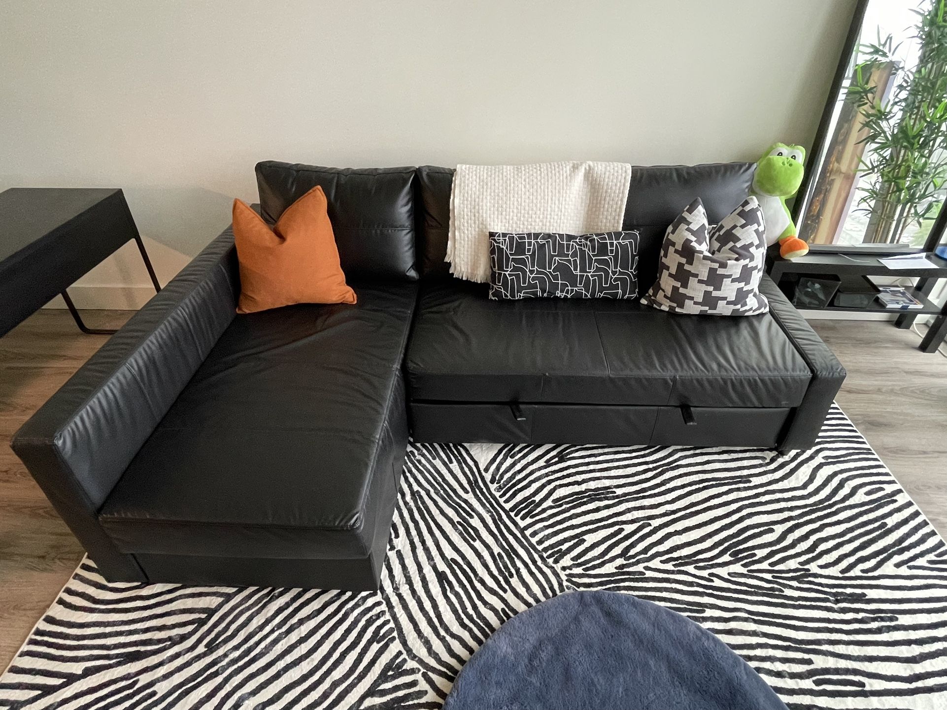 Black Leather Sectional Sofa - IKEA FRIHETEN