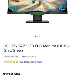 Hp gaming monitor like new