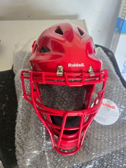 Riddell Red Baseball Catcher's Helmet
