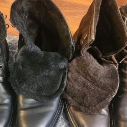HUGO BOSS 
 LAMBSKIN LINED BOOTS 
1 BROWN pair 1 Black pair both size 10 