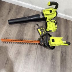 Ryobi Hedger And Leaf Blower