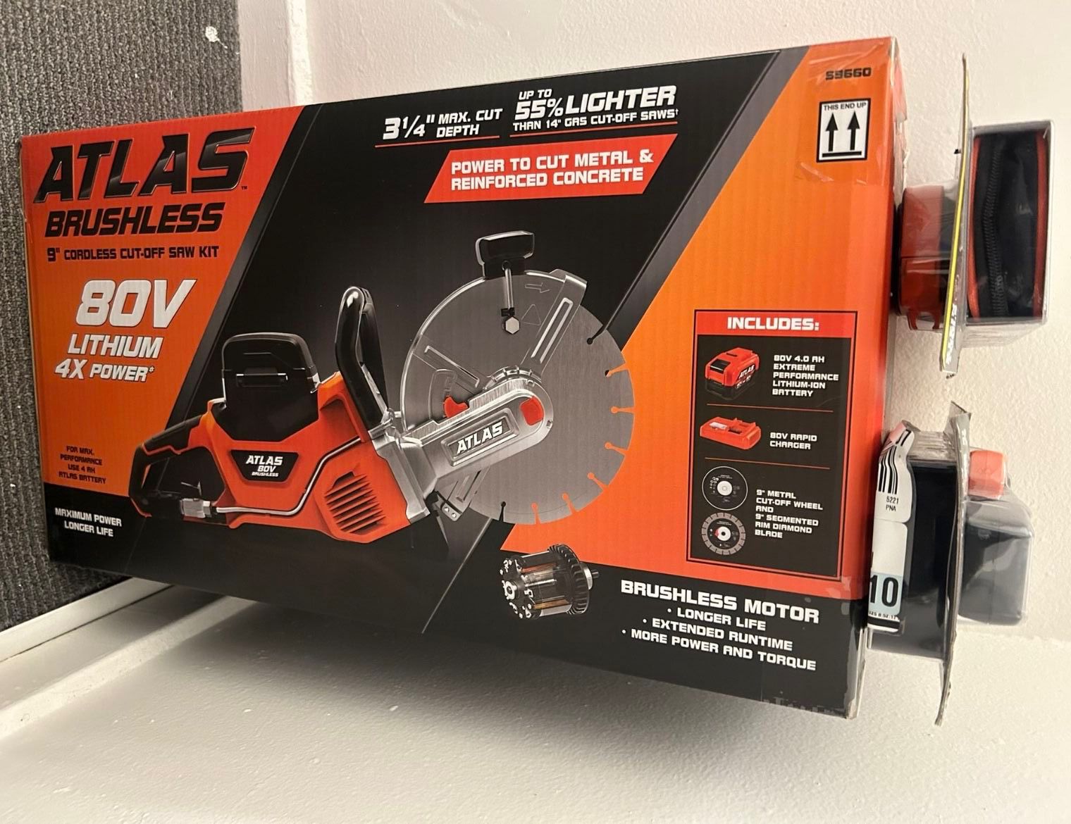 ATLAS 80V Brushless Cordless 9” Cutoff Saw Kit
