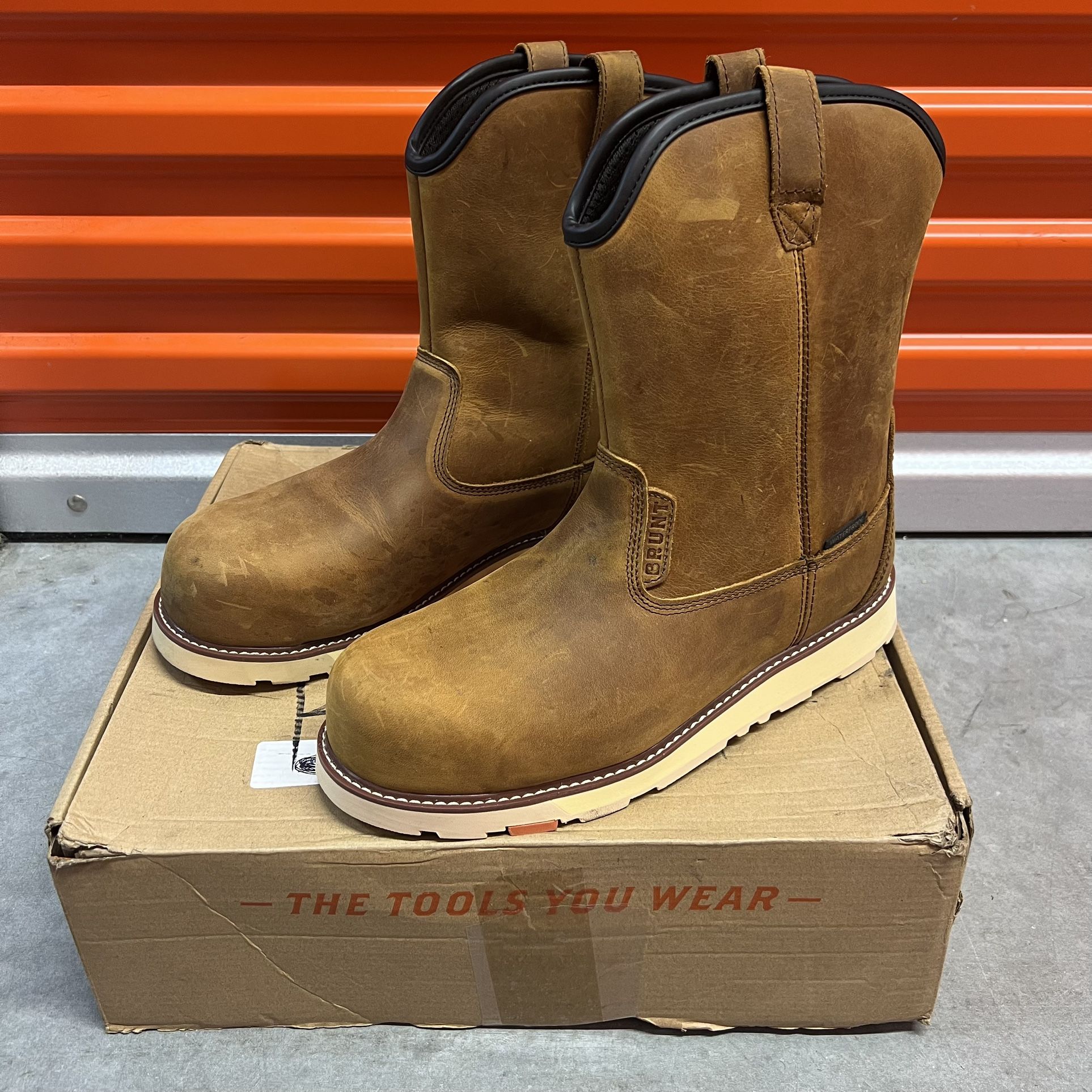 BRUNT Workwear Men's 9" Bolduc Composite Toe Waterproof Pull-On Boot Size 10