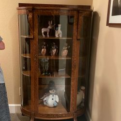 Curio Cabinet Vintage Oak