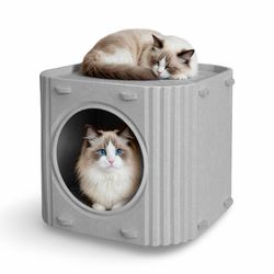 Felt Cat Cave Condo with Top Bed