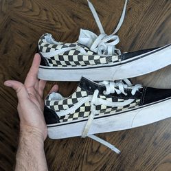 VANS Old Skool Checkerboard Suede Lace Up Low Top Shoes Mens Size 13 507698