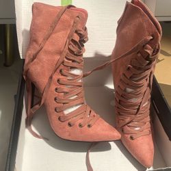 Pink Heeled Boots
