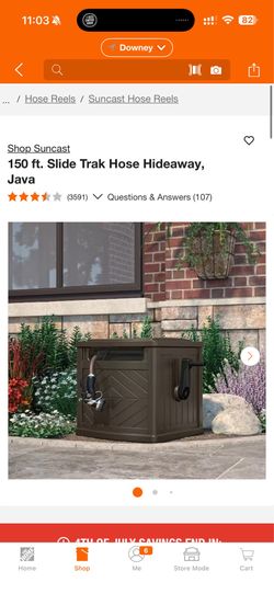 Suncast 150 ft. Slide Trak Hose Hideaway, Java