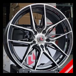 New 18" TL CLUTCH 18X8.0 5X114.3 ET35 CB73.1 MACHINE FACE / GLOSS BLACK