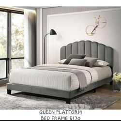 QUEEN PLATFORM BED FRAME NO MATTRESS 