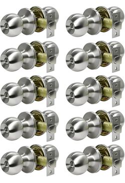 10-Pack Stainless Steel Privacy Door Knobs