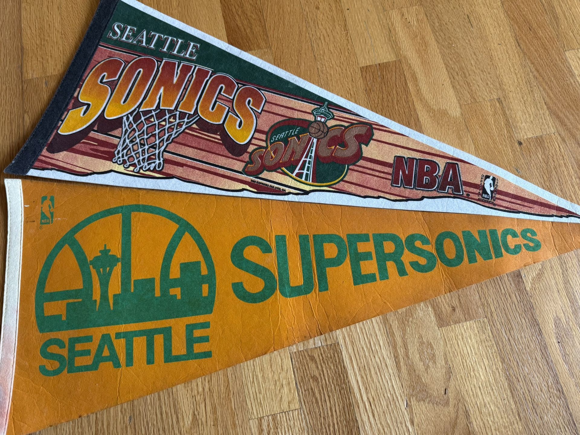 Vintage Seattle Super Sonic’s Team pennants