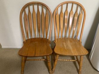 Solid oak wood dining chairs