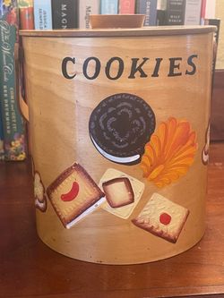 Vintage wood cookie jar