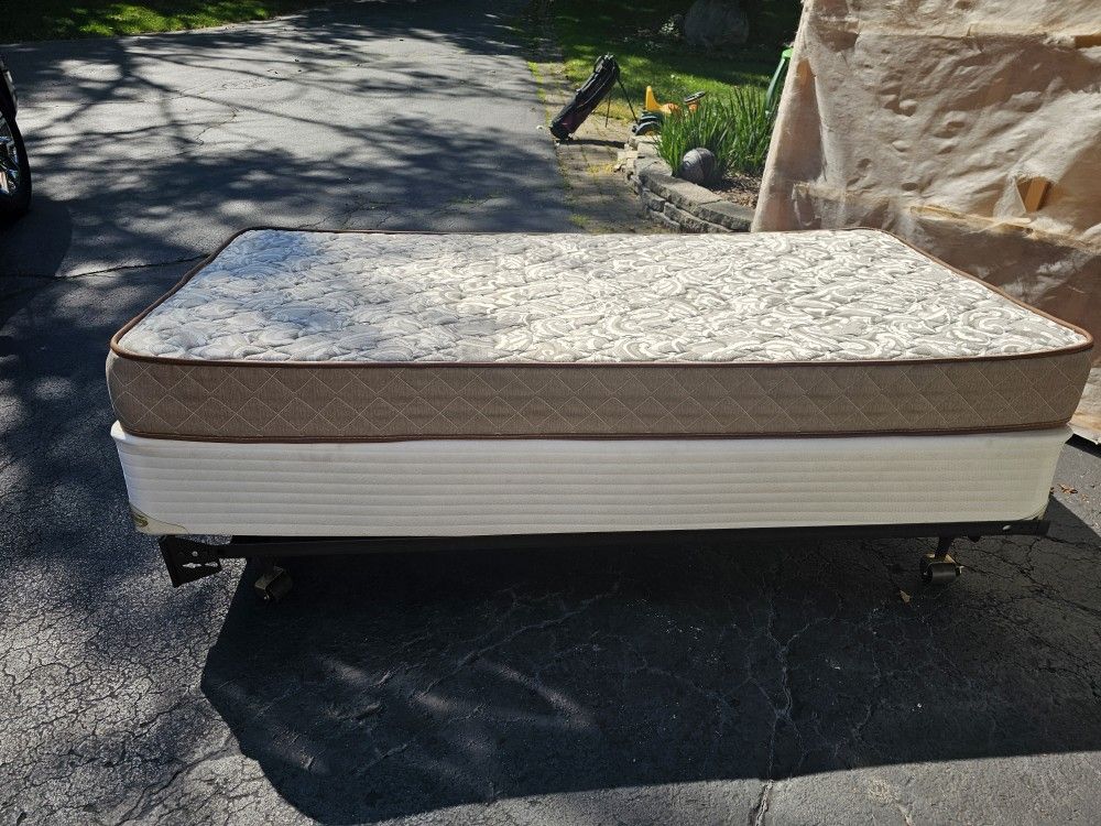 Twin Mattress, Frame And Box Spring