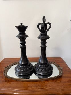 Black Decorative Chess King & Queen 🫅👸🏼
